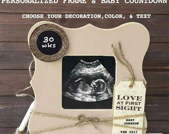 Love at first sight frame for mom to be gift, pregnant mom gift, ultrasound frame for expecting mom gift, pregnancy gift,