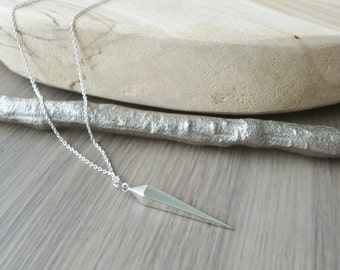 Sterling Silver, Geometric Necklace, Geometric Jewelry, Geometric Diamond, Necklace, Modern Jewelry, 3D Geometric, Geometric Shape, Spike