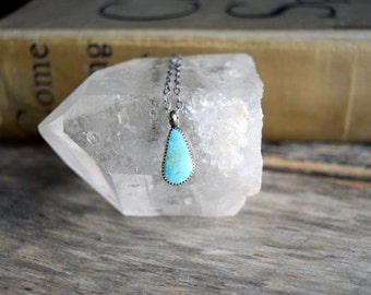 Turquoise Pendant Necklace Real Turquoise Necklace Metalwork Turquoise Pendant Necklace