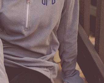 Monogram Microfleece Jacket | Half Zip Jacket | Monogram Jacket | Monogrammed Fleece | Lightweight Pullover | Gift for Her | Gifts under 50
