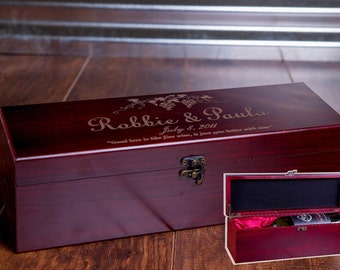 Wine Box, Wine Ceremony, Wedding Wine Box, Personalized Box, Wedding Gift, Wooden Wine Box, Custom Wine Box, Wine Display, Anniversary W02