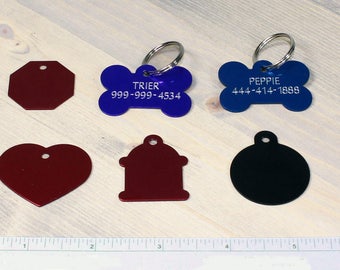 Custom Engraved Dog ID Tags - Free Name Personalization / Customization