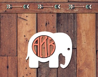 Elephant Monogram Decal | Yeti Decal | Yeti Sticker | Tumbler Decal | Car Decal | Vinyl Decal