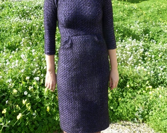 dress blue and black vintage narrow point