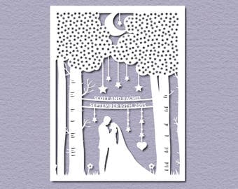 Wedding Paper Cut Template Paper cut Templates PDF