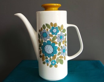 Vintage china - Meakin studio coffee pot in 'Topic' pattern.