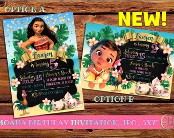Moana Invitation, Moana birthday invitation, moana party, moana birthday, moana invitations, moana party invitation, moana, invitation moana