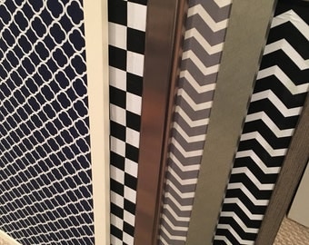 Chevron Black & White Magnetic Board 36 by 24 or 24 by 36