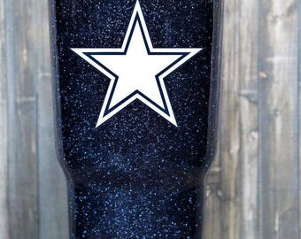 Dallas Cowboys Glitter yeti, Cowboys Glitter Tumbler, Cowboys Glitter Yeti, dallas Cowboys yeti, cowboys tumbler, cowboys rtic, dipped yet