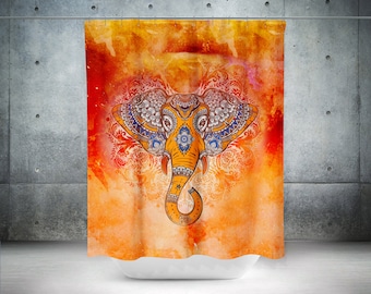 Boho Shower Curtain,Shabby Chic,Elephant Shower Curtain,Mandala Shower Curtain,Mandala Curtain,Bohemian Curtain,Hippie Curtain