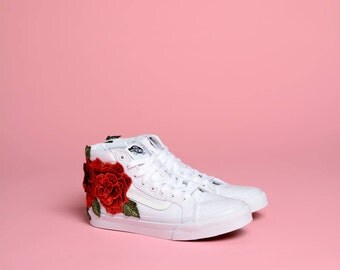 3D Rose Patch Vans Sk8-Hi Slim (Womens)