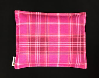Flannel Corn Heating Pad, Corn Bag, Microwavable Heat Pack, Massage Spa Therapy Pillow, Relaxation Gift, Heated Bags, Pink Plaid Flannel