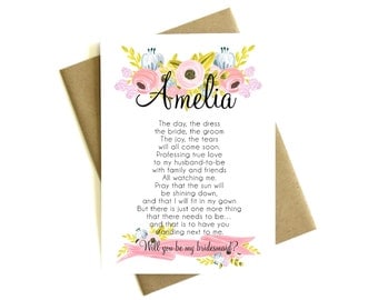 Bridesmaid poem | Etsy