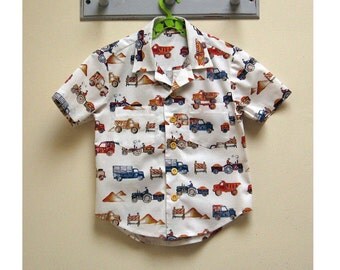 SUMMER! Hawaiian shirt sewing pattern for kids 2-14 years. THOMAS SHIRT pdf sewing pattern for childrens casual shirt.
