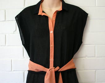 Vintage 1970s Julee Jones Sydney Black Dress Size 16