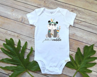 Baby Shower Gift, Born to Cuddle, Cute Baby Gift, Cute Baby Clothes, Panda Baby shirt, Nephew Gift, Niece Gift, Cute Baby Gift,Baby boy Gift