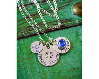 Personalized New Baby Necklace • New Mom Gift • Birth Weight • Birthdate • Baby Shower Gift • Congratulations Gift • Baby Weight • Baby Name