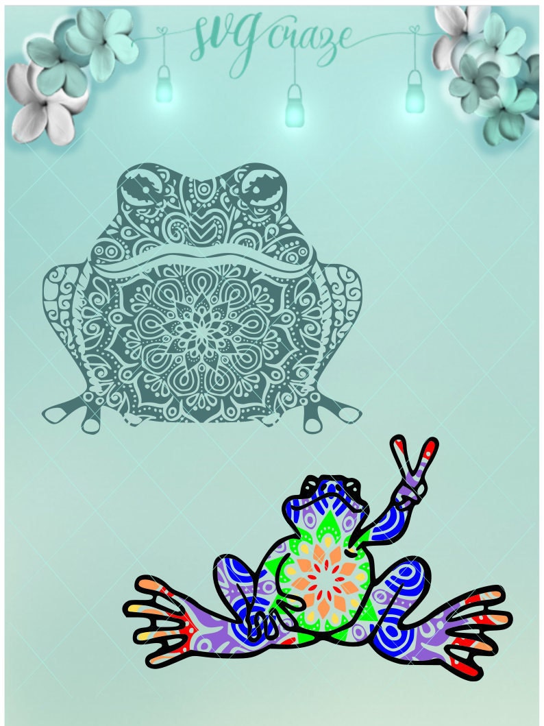 Frog Mandala Mandala Svg Frog Decal Frog Zentangle