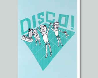 Funny Birthday Cards, Birthday Cards, Birthday Card Friend, DJ, Boyfriend Card, Disco, For Him, Funny Greeting Card, Dance, Club - DISCO
