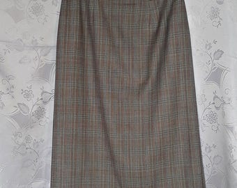 Vintage Authentic Givenchy Plaids and Checks Gray Wool Blend Women's Skirt Size US10 EU38