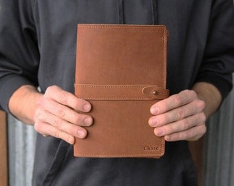 The Inventor PERSONALIZED Fine Real Leather Journal Padfolio Notebook Cover A5 Moleskine Diary Diaries College gifts Business corporate gift