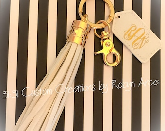 Monogrammed Tassel Key Chain - Monogrammed Tassel KeyChain - Tassel Key Chain - Tassel Keychain - Monogram Key Chain - Monogram Keychain