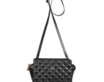 Leather Cross body Bag, Black Leather Shoulder Bag, Women's Leather Crossbody Bag, Leather bag KF-614