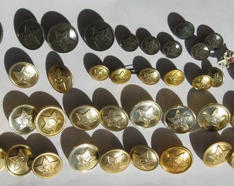Vintage Soviet Military Buttons. Lot of 47 Buttons.