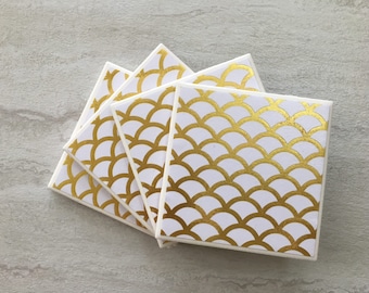 Gold Foil Coasters, Gold Coasters, Foil Coasters, Tile Coasters, Ceramic Coasters, Handmade Coasters, Gold Decor, Gold Gift, Gold Foil,