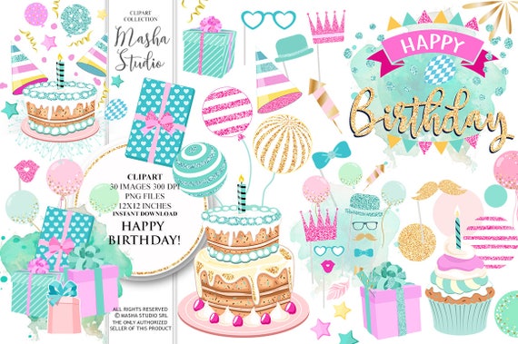Birthday clipart: HAPPY BIRTHDAY clipart with