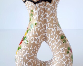 Italian vintage Deruta vase, Deruta 50s art pottery, Italian transitional ceramic vase..