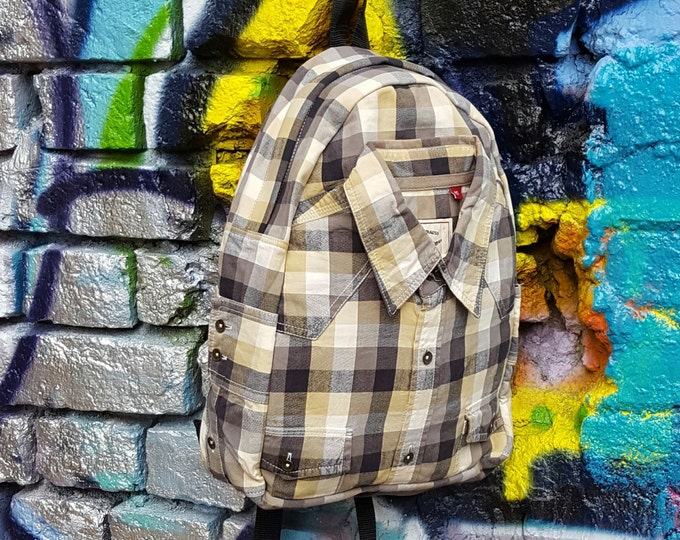 Hipster backpack, mini backpack, bohemian backpack, upcycled backpack, school backpack, rucksack, hippie backpack, colorful, Levis backpack
