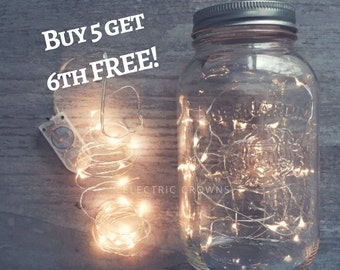 Wedding Decorations, Fairy Lights, Fall Wedding, Mason Jar Lights Firefly lights, Rustic Wedding Decor, Firefly Jar lights, battery *no jar