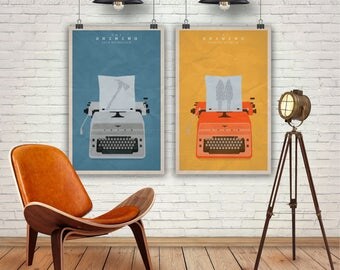 The Shining Poster. Stanley Kubrick Poster. Jack Nicholson Poster. Set of 2 Prints. Pop Culture and Modern Home Decor Poster. Item No. 296