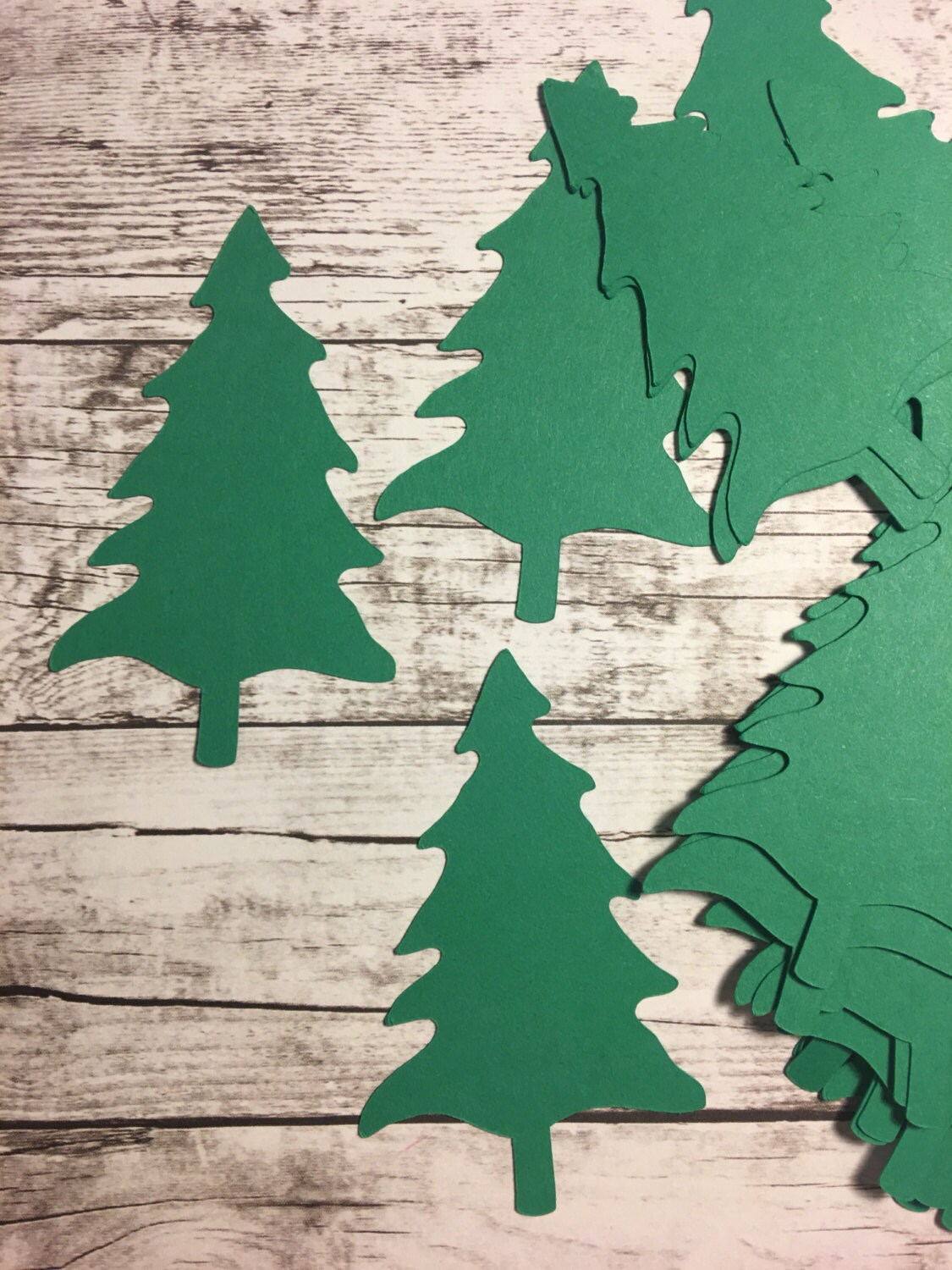 Christmas Tree Die Cut pack of 25 dark green paper christmas