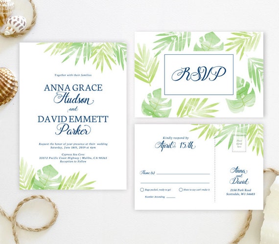 Beach Wedding Invitation Sets 5