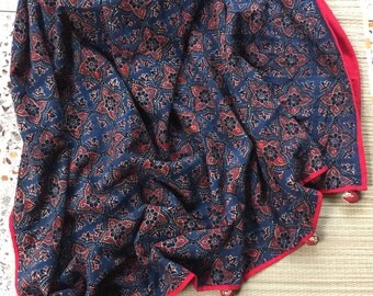 Ajrakh Indigo Saree