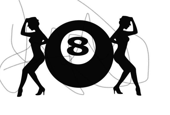 8 Ball Ladies 8 Ball Pool Billiard SVG Digital Download