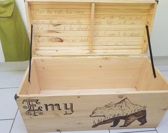 etsy wooden toy chest