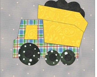 Dump Truck Applique Pattern, Applique Pattern, Quilt Applique, Truck Applique, Transportation Applique, Applique Design, Applique Block