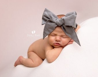 PLATINUM Gorgeous Wrap- headwrap; fabric head wrap; grey head wrap; boho; newborn headband; baby headband; toddler headband