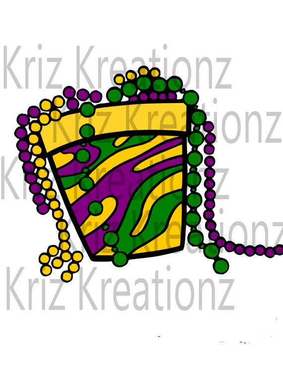 Download Bucket of Mardi Gras Beads svg cut file