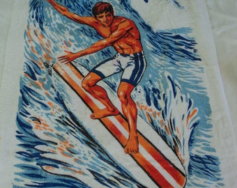 Vintage Surfer Boy Beach Towel