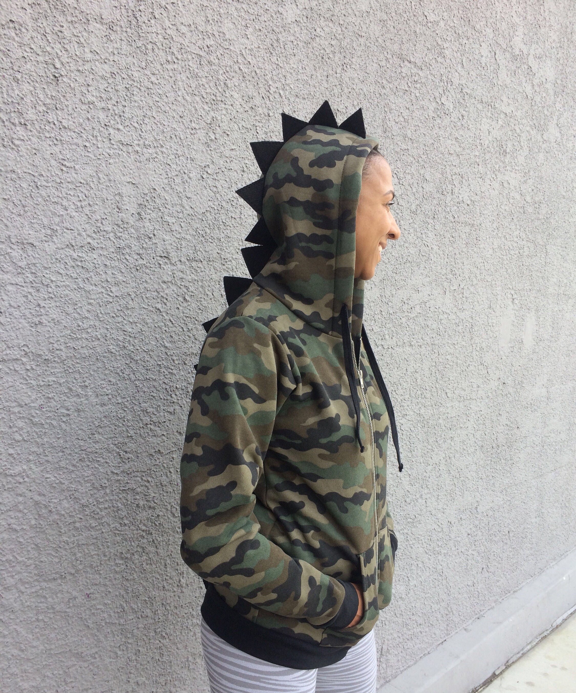Dinosaur hoodie with spikes for adults Clearance