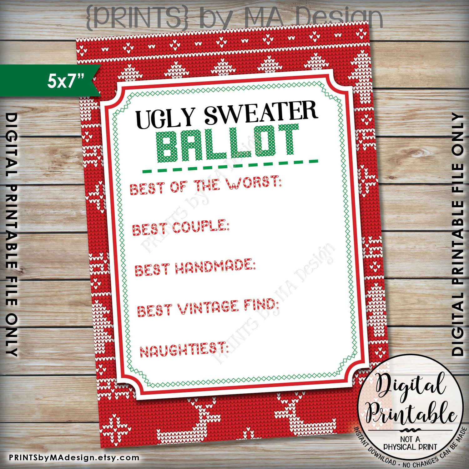 ugly-christmas-sweater-voting-sign-and-ballots-ugly-sweater-party