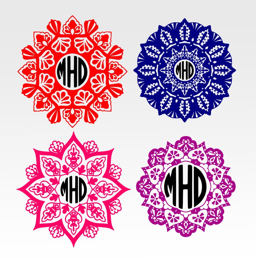 Download Mandala monogram svg Circle monogram Frame SVG DXF EPS use