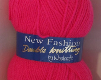 Knitting yarn neon pink dk double knit New Fashion from Woolcraft affordable yarns 100 g per ball colour code 733 (fiesta)