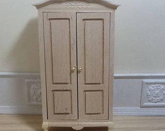 1:12 Scale Dollhouse Miniature Wardrobe (unfinished)