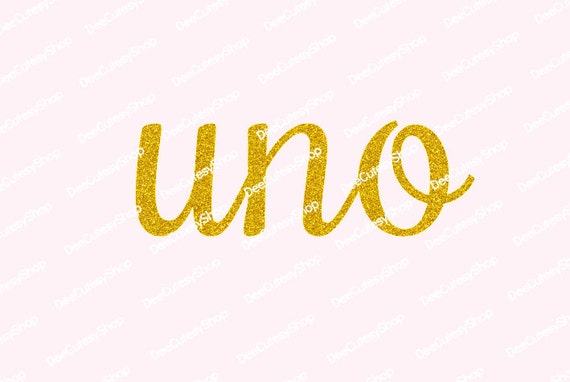 Uno Spanish Non-Shed Glitter Uno Shirt Iron On Gold DIY