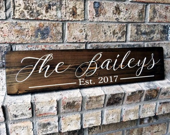 Family Name Established Sign | Personalized Sign | Custom Name Sign | Last name sign | Family Established Signs | Personalized wedding gifts